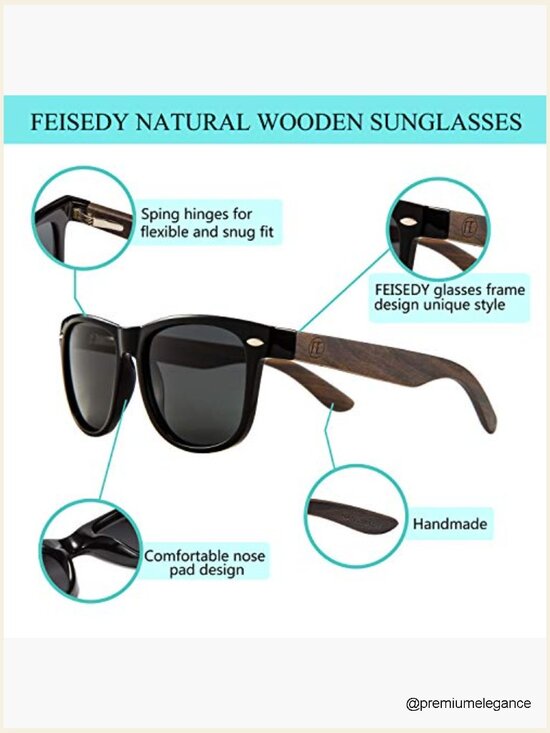 Polarized Wood Sunglasses UV400 Driving Fishing Golf main image 4